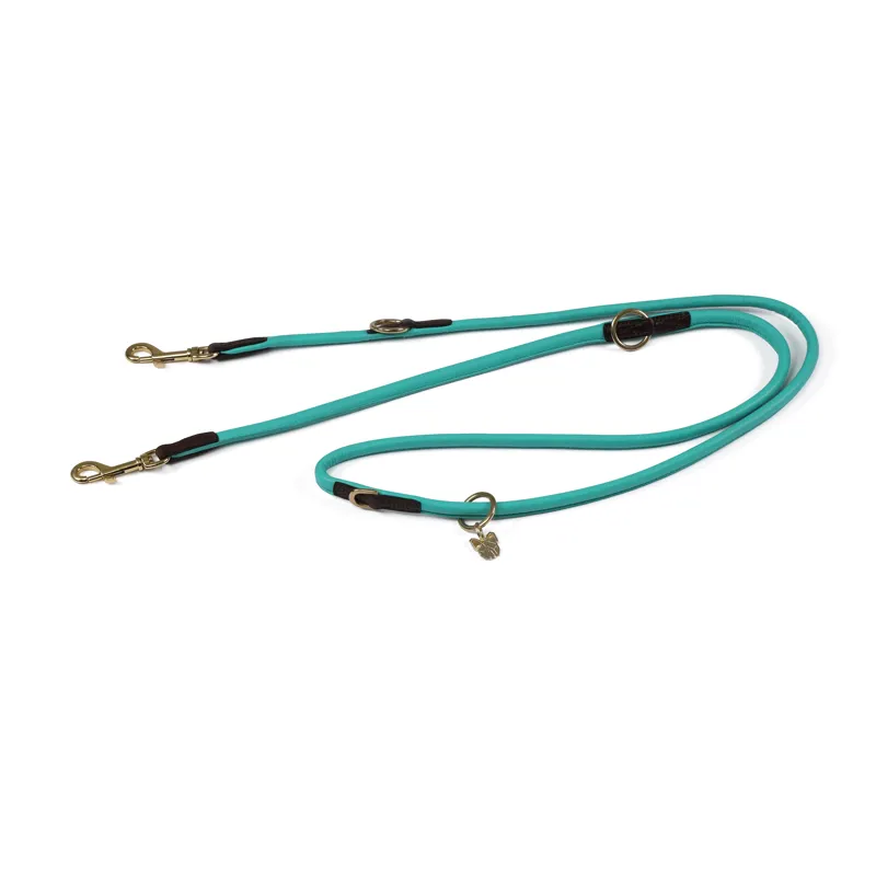 Shires Digby and Fox Rolled Leather Training Lead - Teal